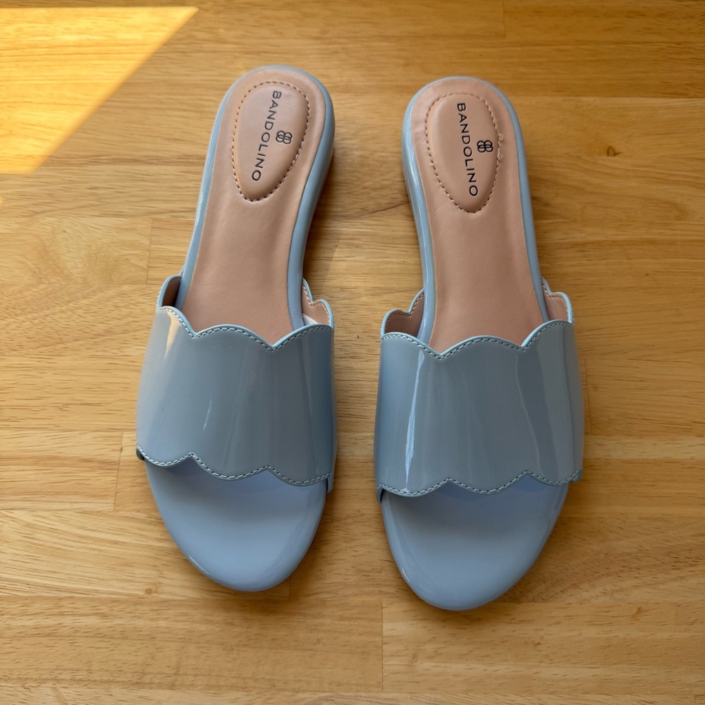 Bandolino Kayla Scalloped Edge Demi Wedge Sandals